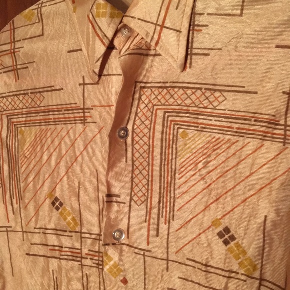 Vintage retro 60s silk button down. - Picture 2 of 2